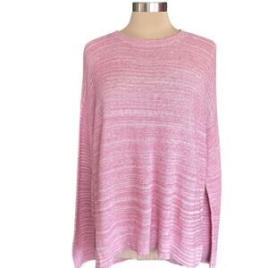 Lou & Grey Heather Red 100% Cotton Sweater Oversized LARGE‎ Casual Fall Winter